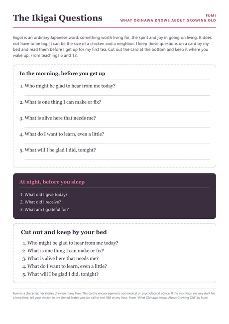 The Ikigai Questions